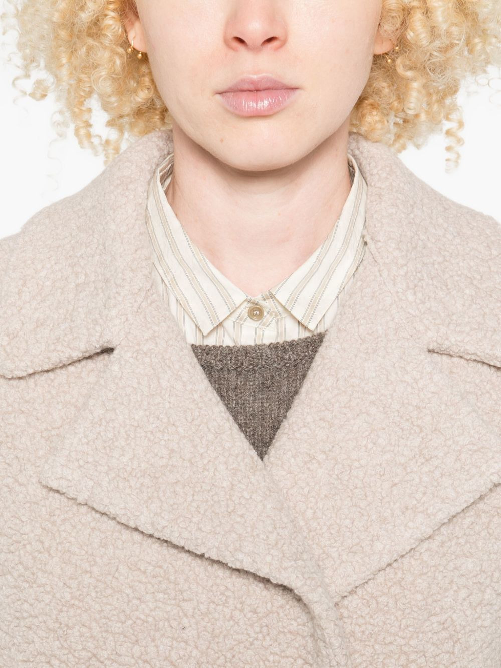 bouclé double-breasted coat - 5