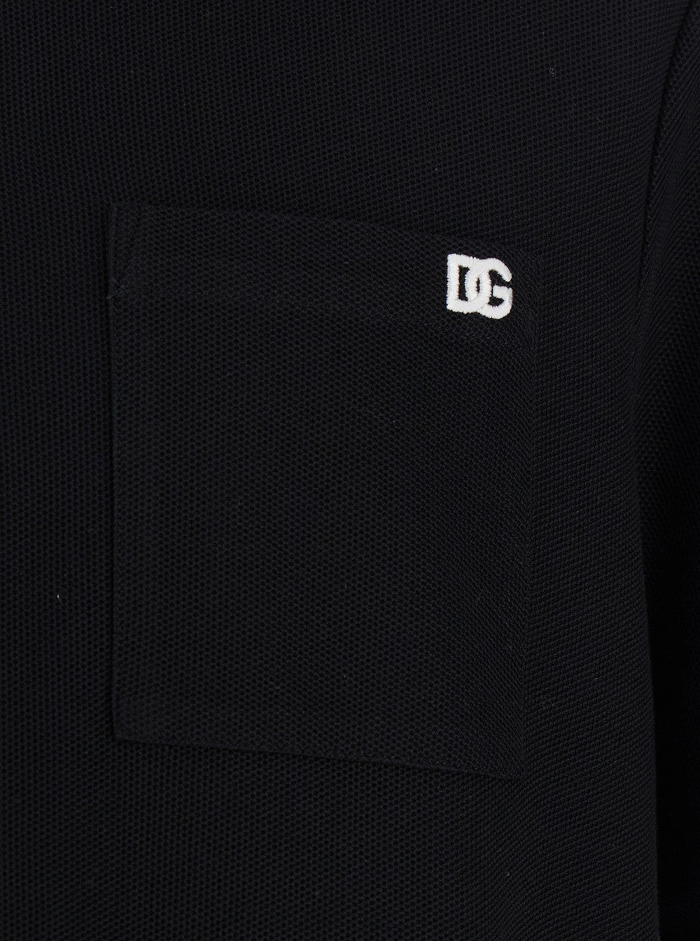 Dolce & Gabbana Men Black Polo Shirt With Contrasting Classic Collar And Logo Embroidery On The Fron - 3