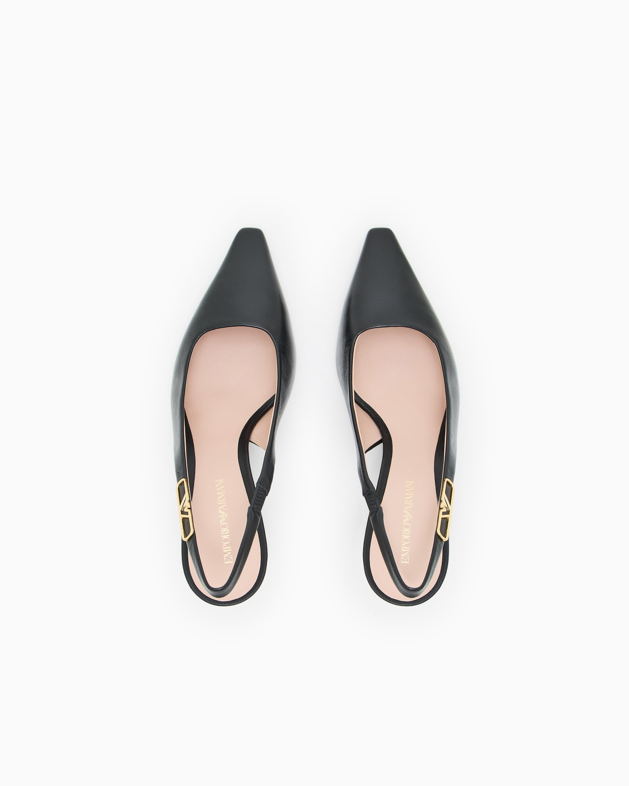 Nappa-leather slingback court shoes with eagle plate - 3
