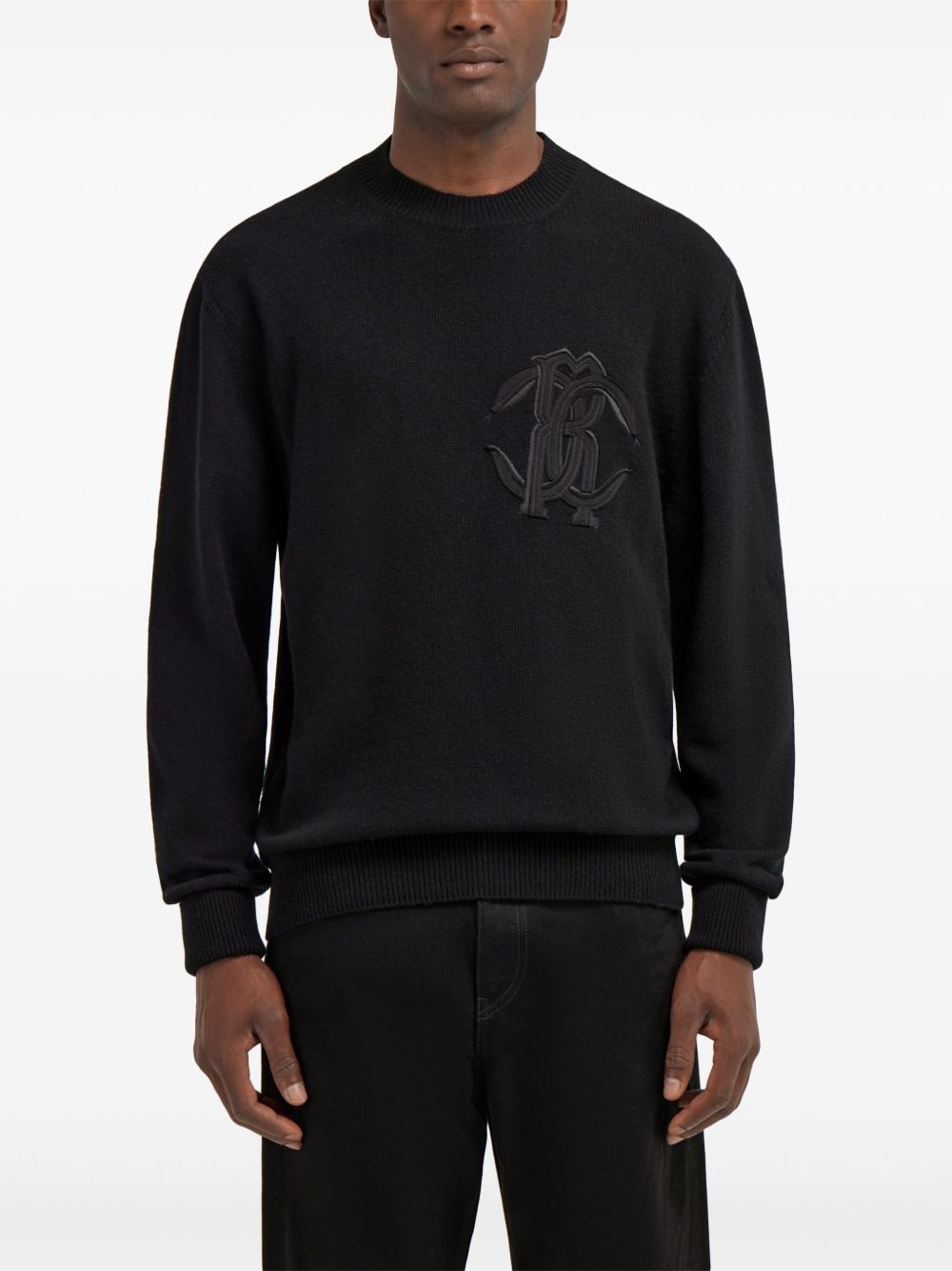 logo-embroidered wool sweatshirt - 3