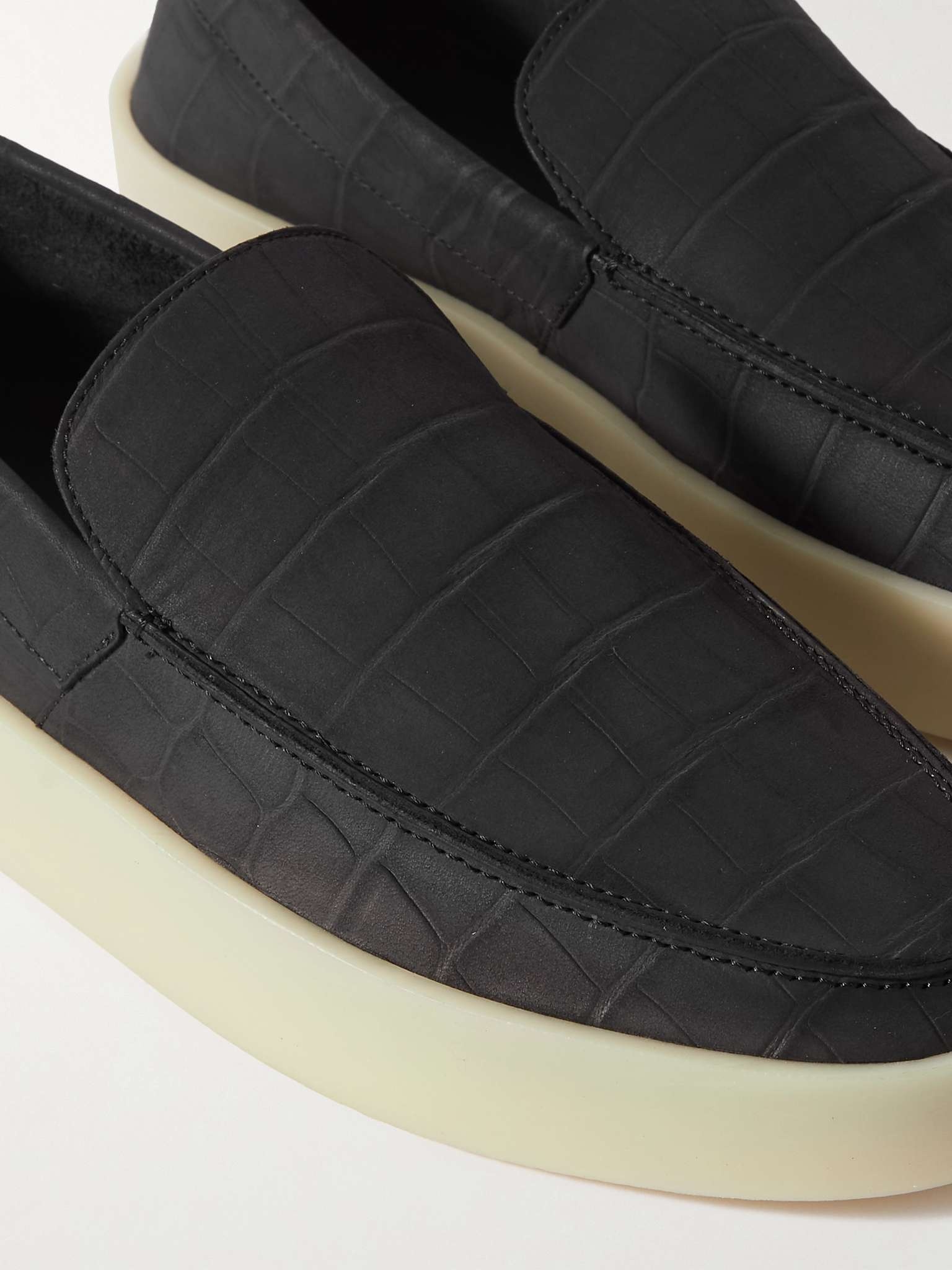 Croc-Effect Leather Espadrilles - 6