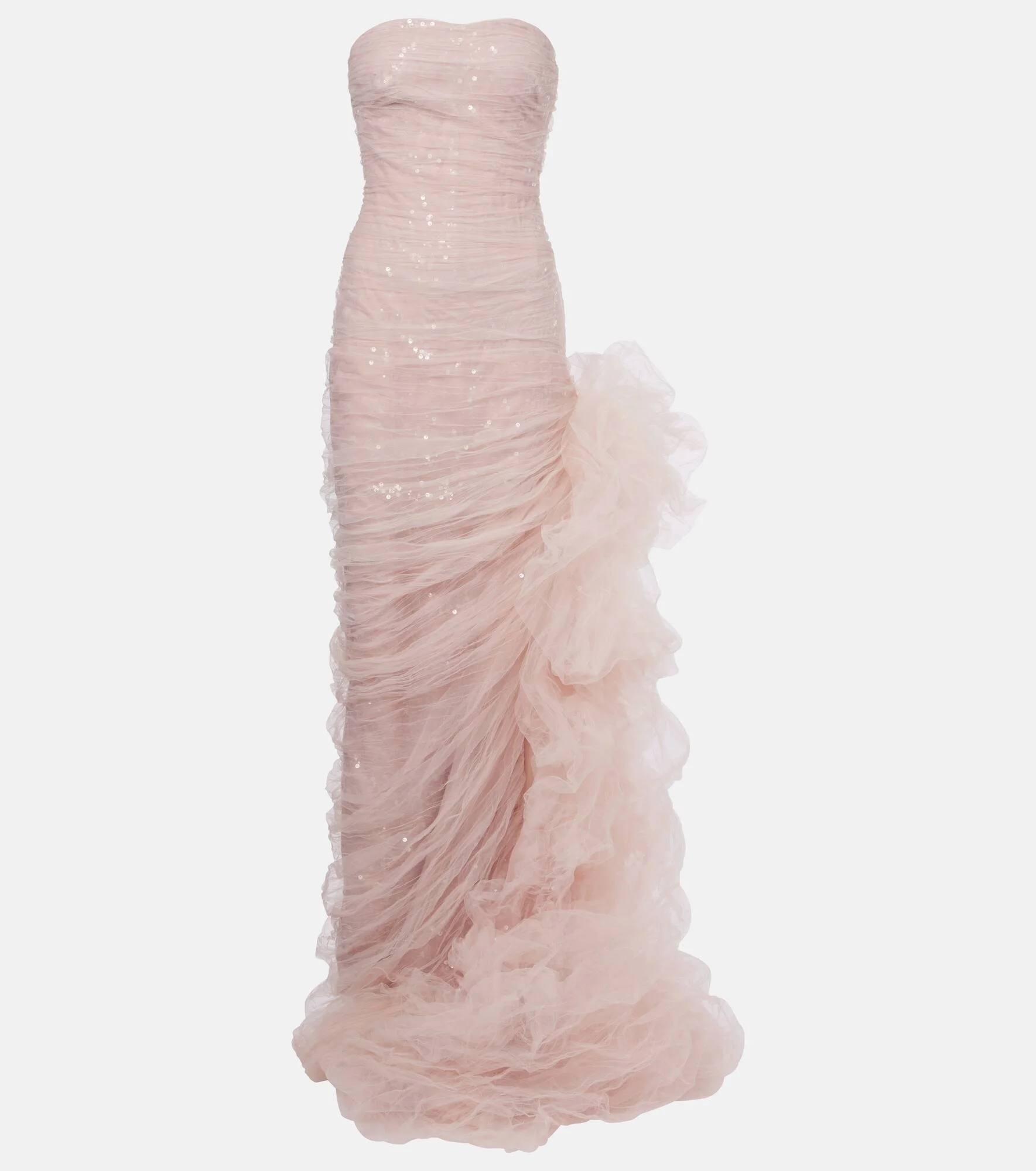 Sequined ruffled tulle gown - 1