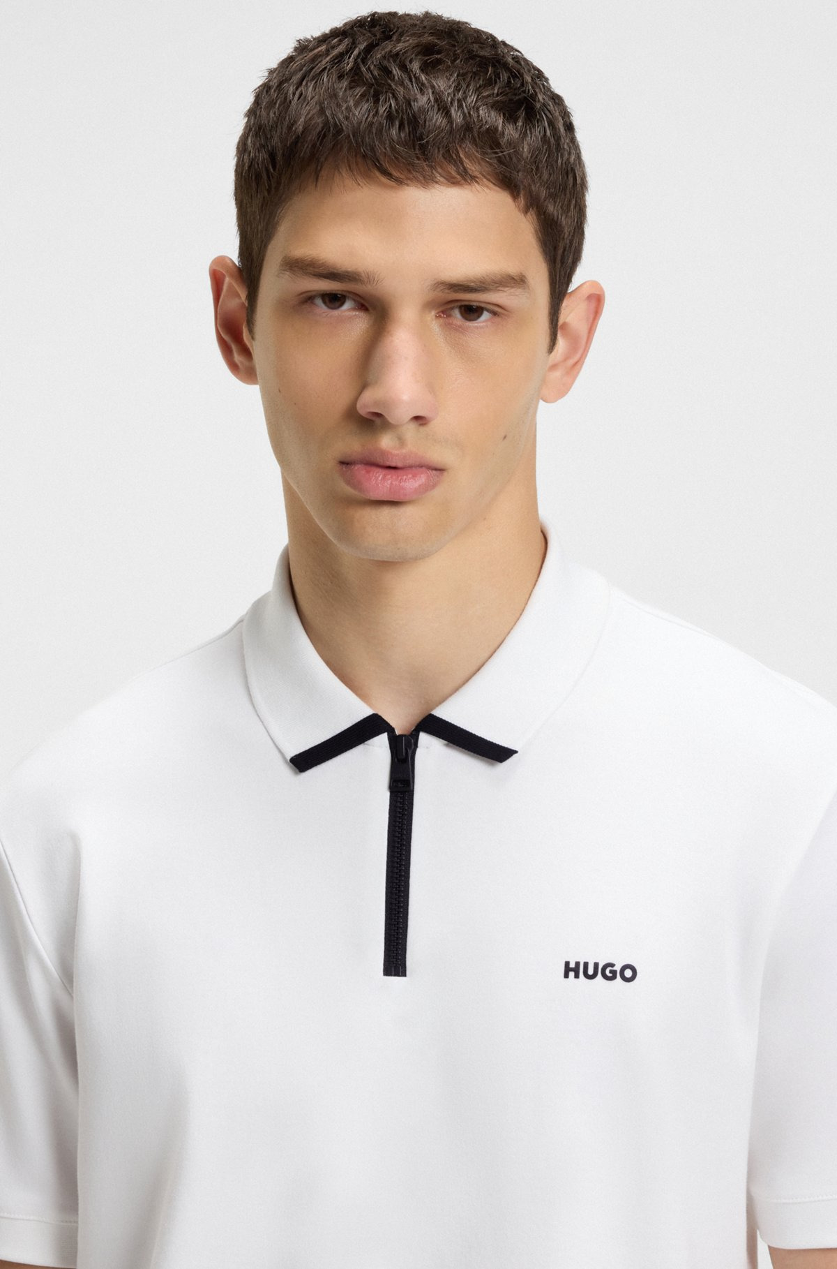 COTTON-PIQUÉ POLO SHIRT WITH CONTRAST LOGO - 3