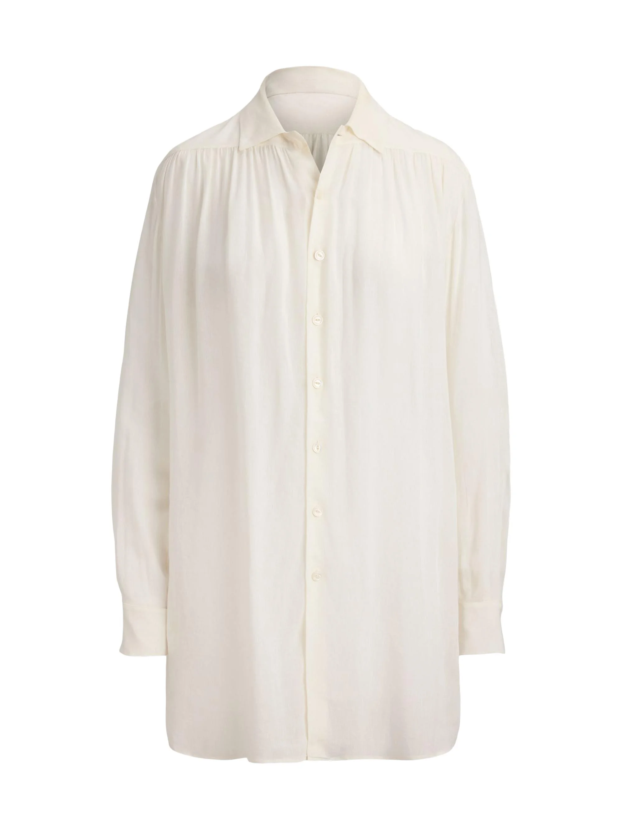 Women's Karmen Linen-Blend Voile Shirt - Cream - 1