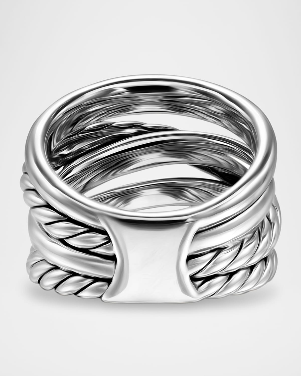 Crossover 5 Row Ring in Silver, 17.5mm - 5