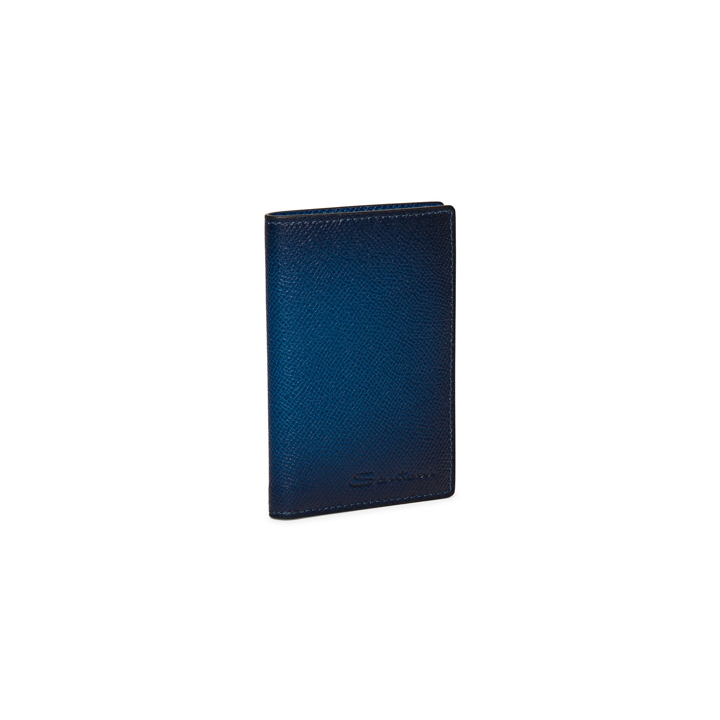 Blue saffiano leather vertical wallet - 5