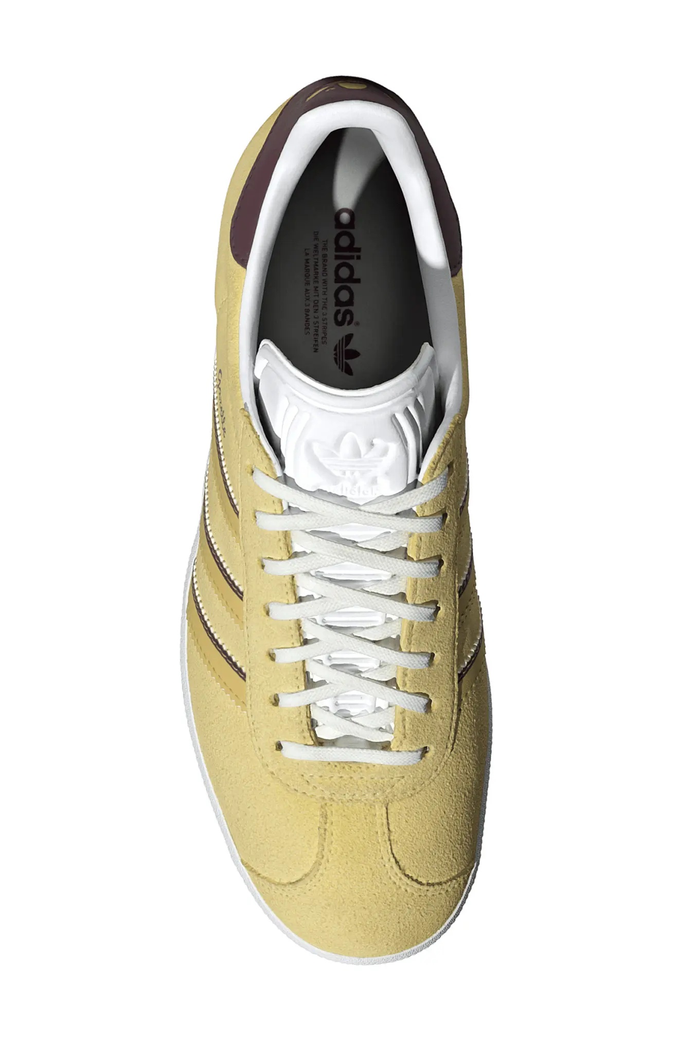 Gazelle Sneaker in Almost Yellow/Oat/Maroon - 4