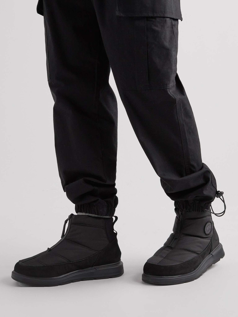 Crofton Suede-Trimmed Quilted Ripstop Boots 3