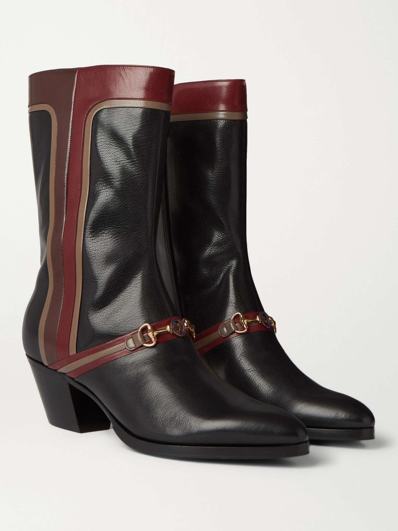 Horsebit Colour-Block Leather Boots - 2