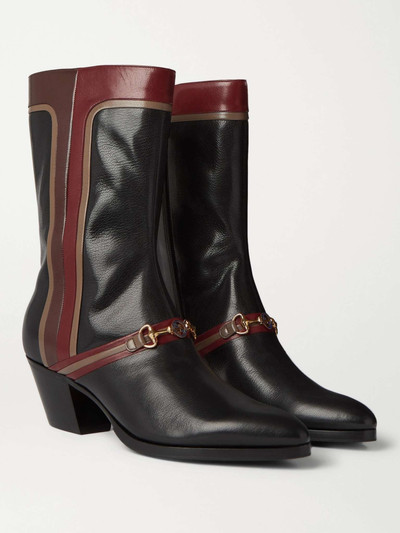 GUCCI Horsebit Colour-Block Leather Boots outlook