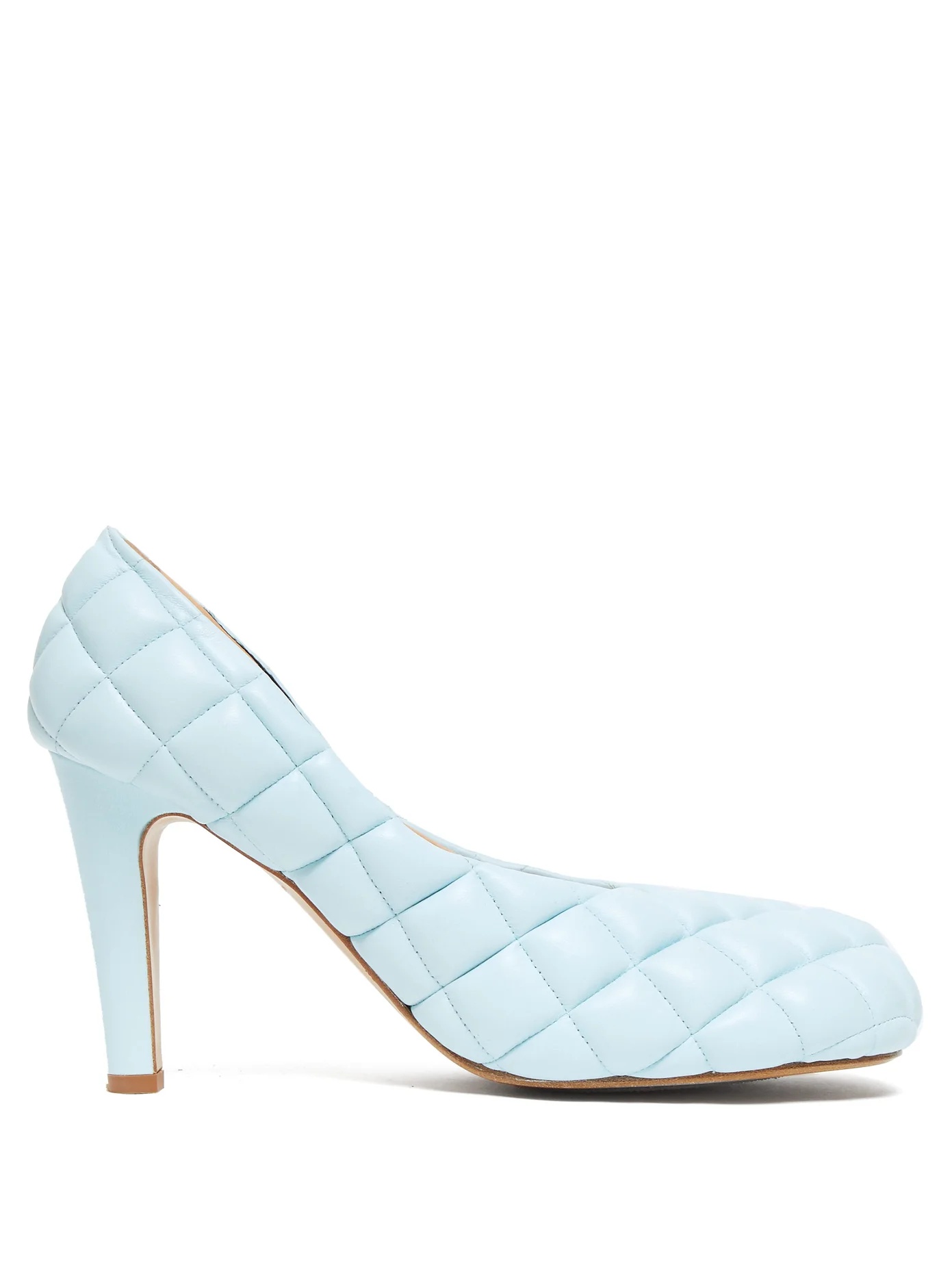 Square-toe quilted-leather pumps - 1