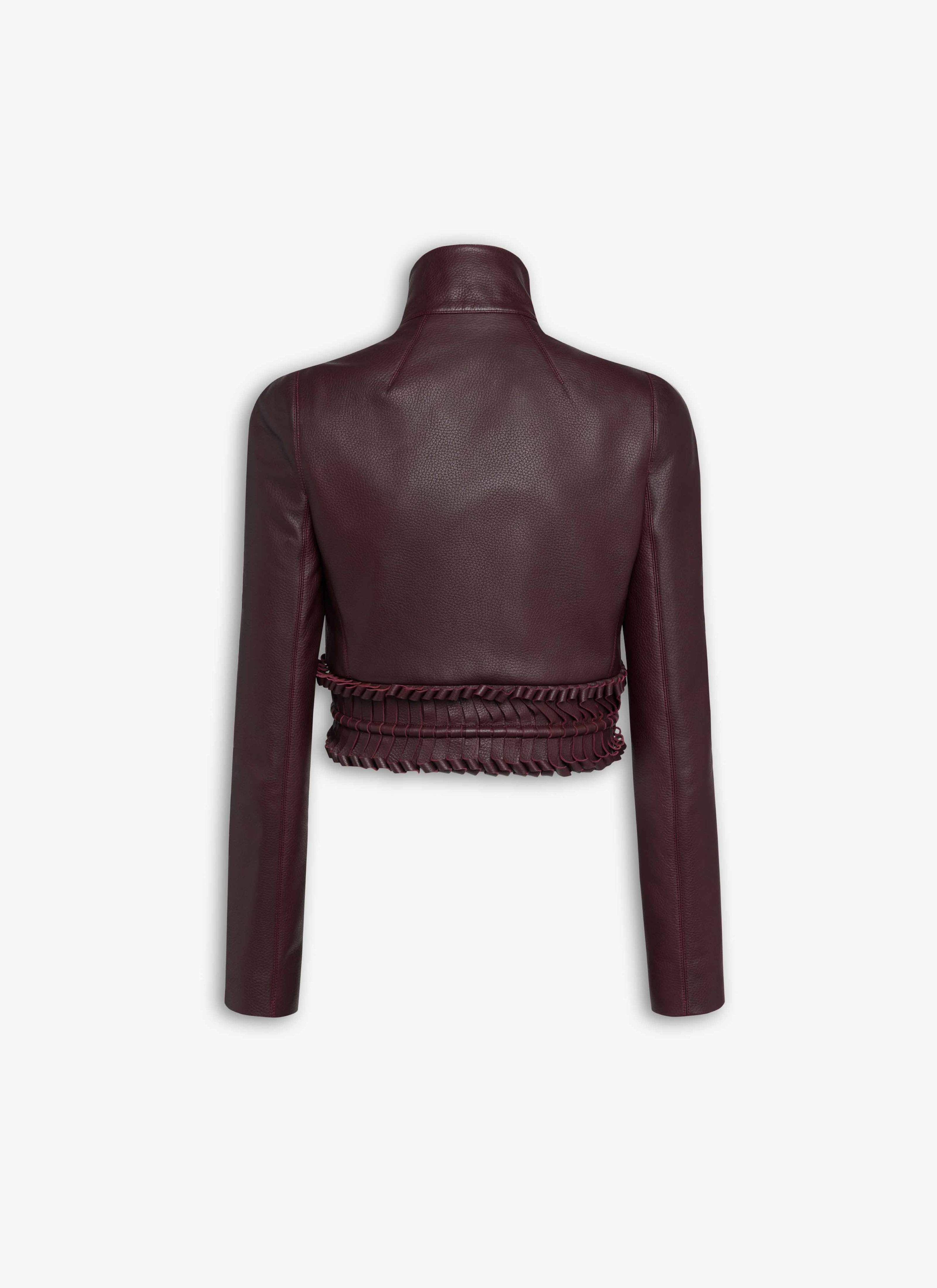 LAMBSKIN TRIMMED JACKET - 4