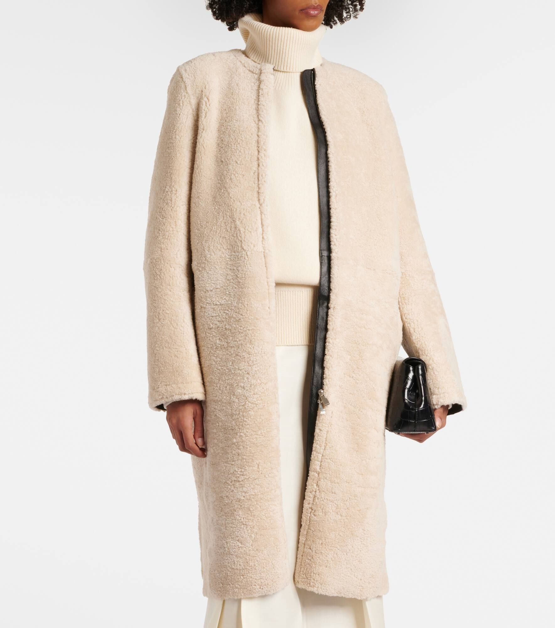 Zipped teddy shearling coat - 6