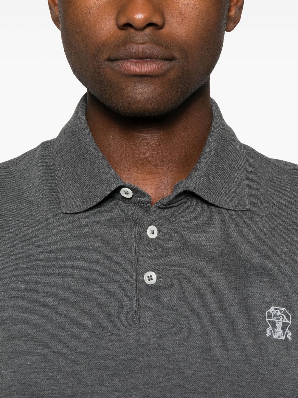 logo-embroidered polo shirt - 4