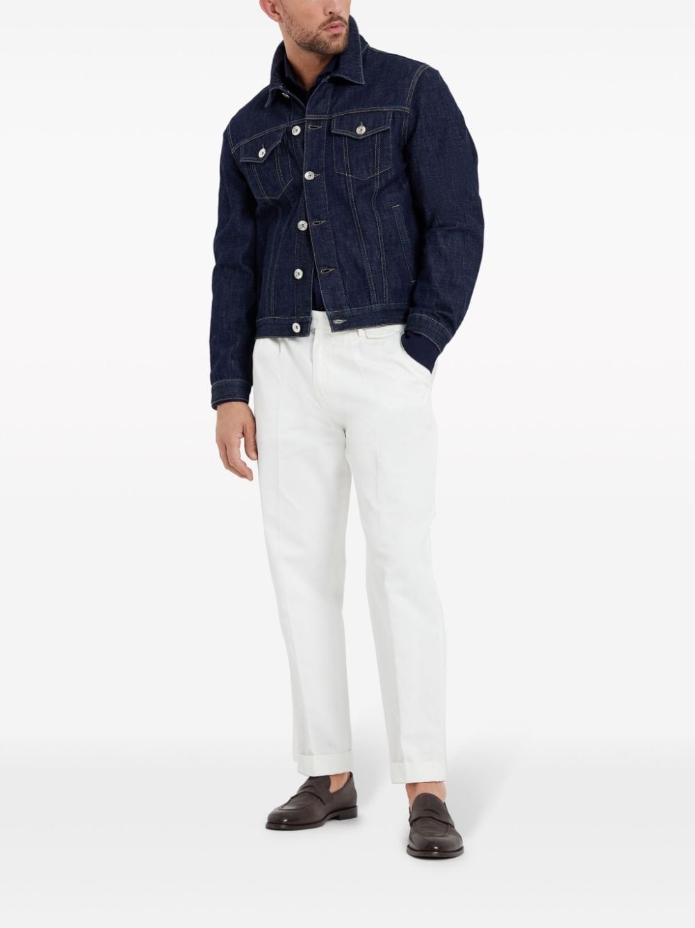 spread-collar cotton shirt - 2