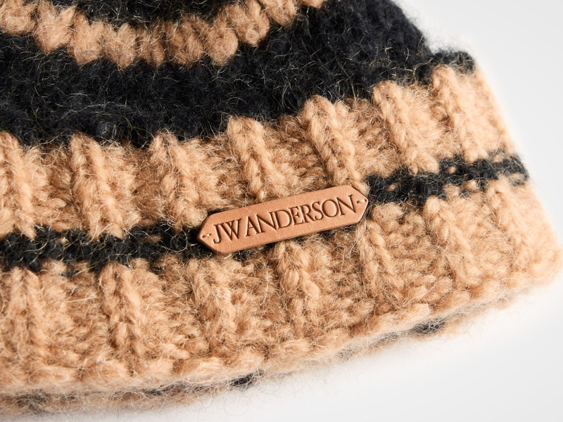 JW Anderson STRIPED BEANIE HAT IN BLACK outlook