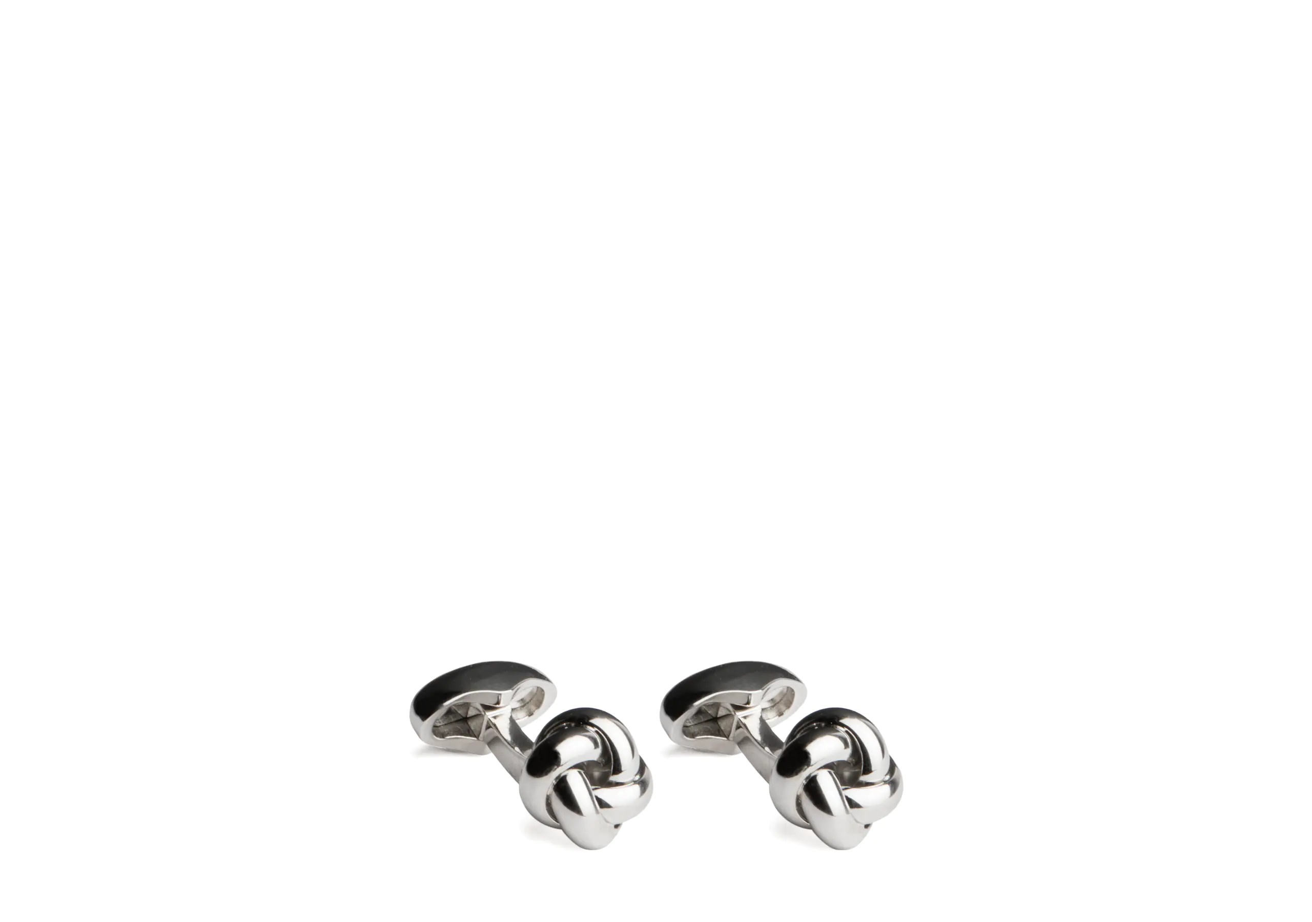 Knotted cufflink
Rhodium Plated Knot Silver - 1