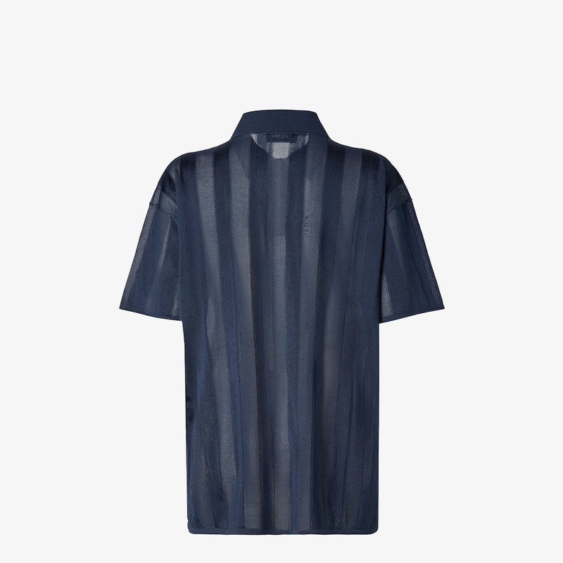 Polo shirt Navy blue Pequin silk polo shirt 2