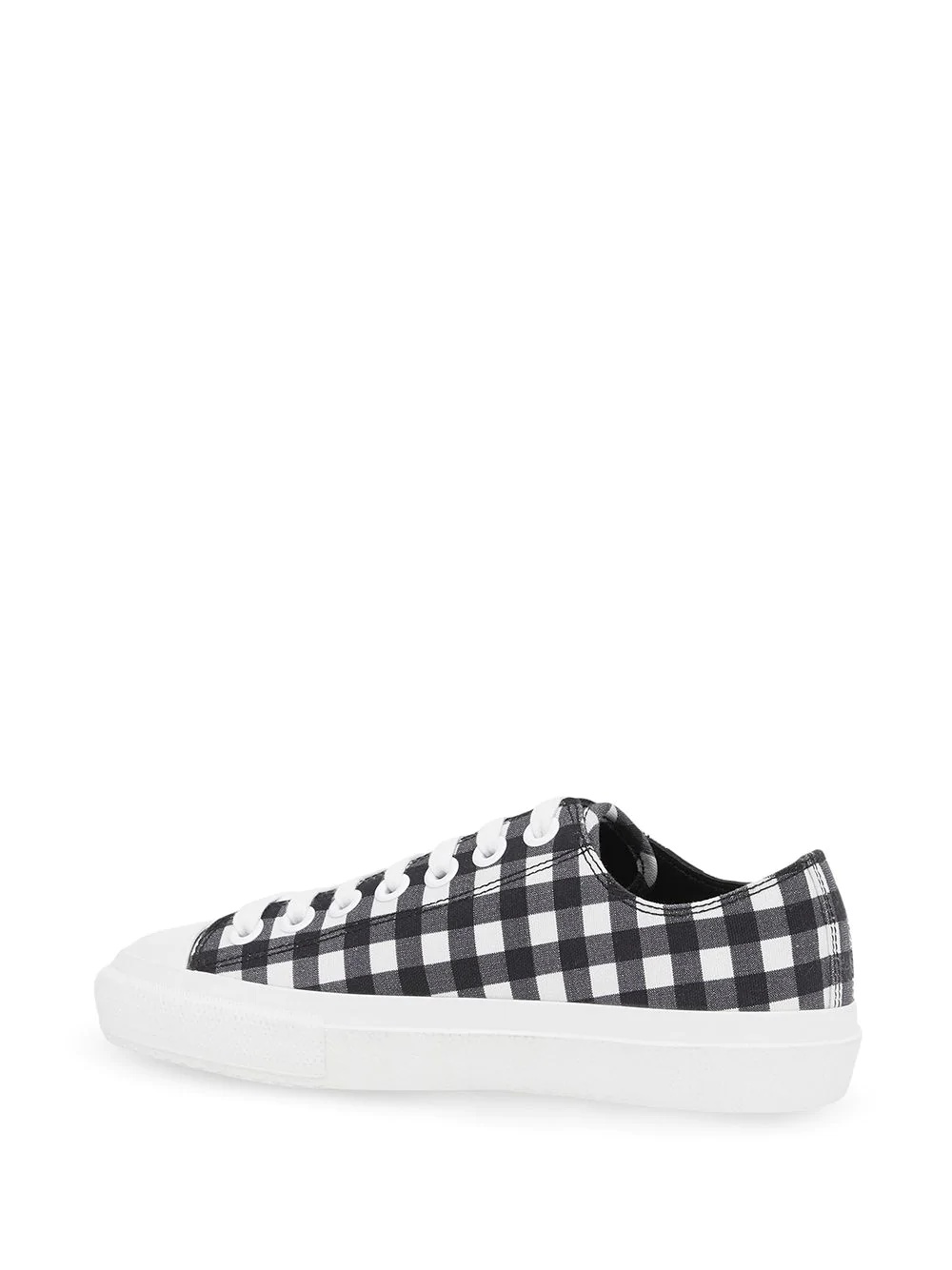 logo print gingham sneakers - 3