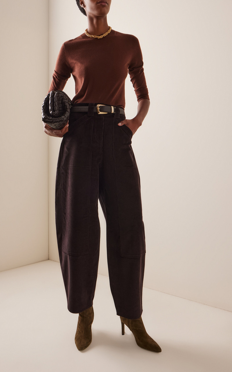 CO Cotton Corduroy Barrel Pants brown outlook