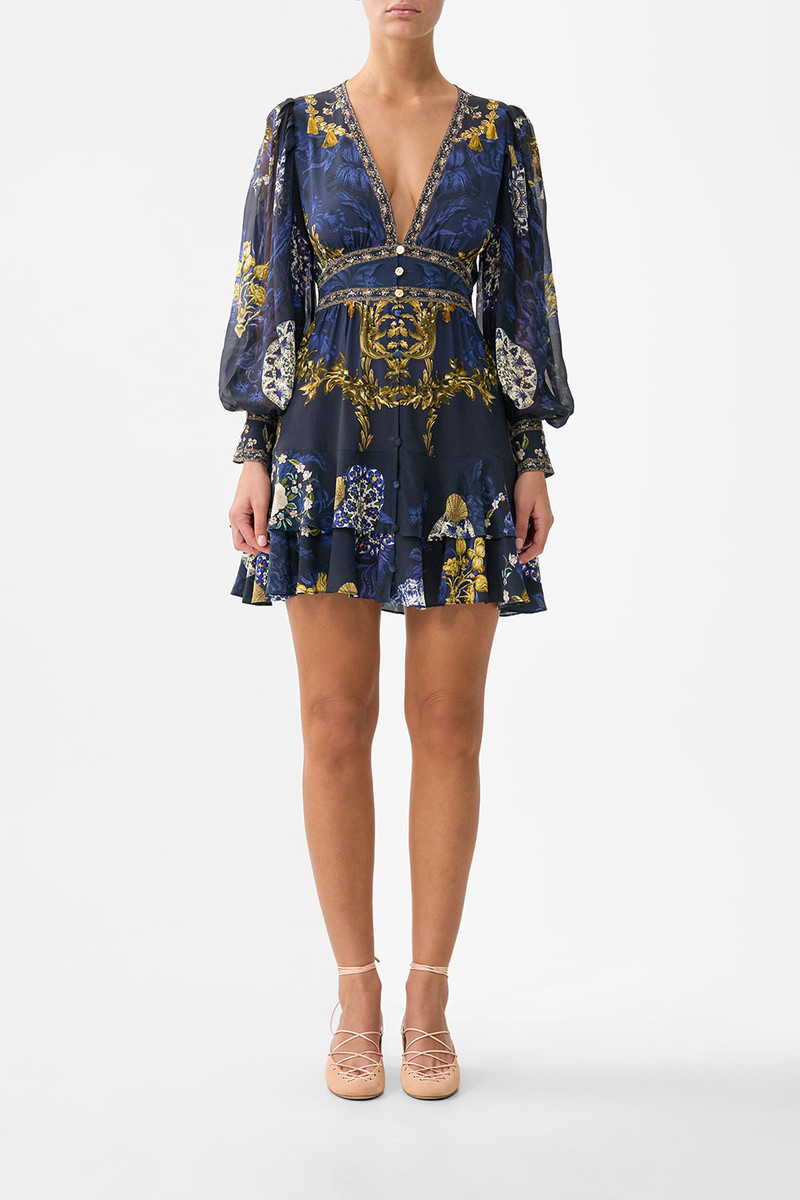 CAMILLA BUTTON FRONT FRILL DRESS outlook