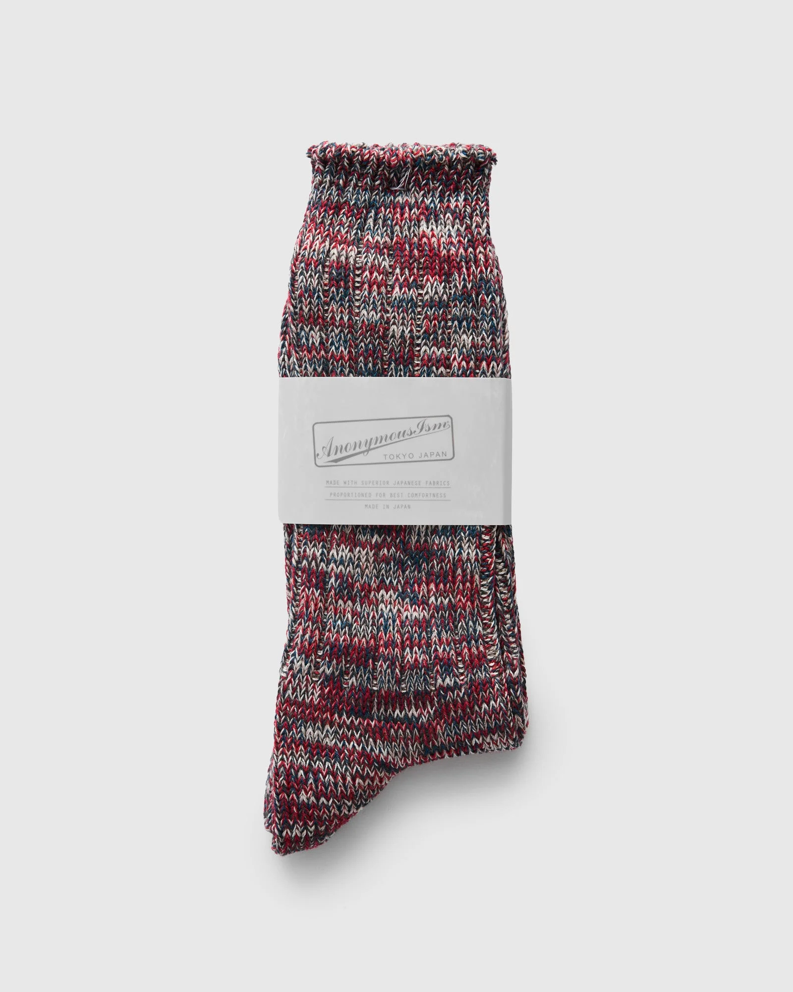 Melange Crew Sock in Steel - 1