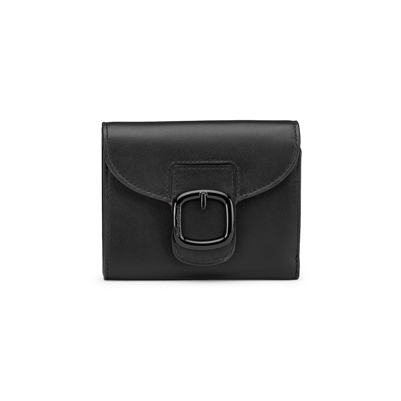 Black leather wallet with coin pocket 1