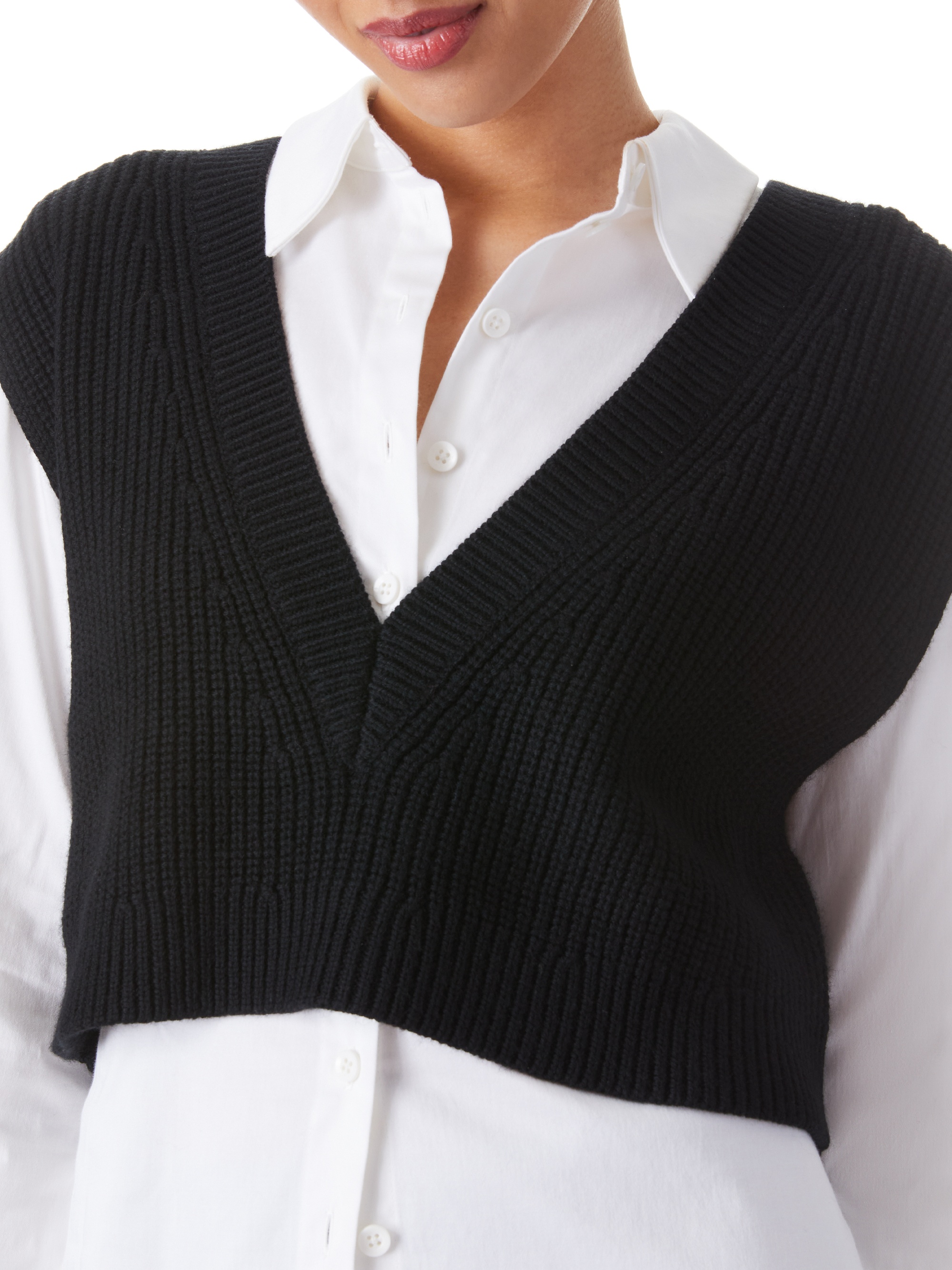 ORLY SWEATER VEST COMBINATION TOP - 5