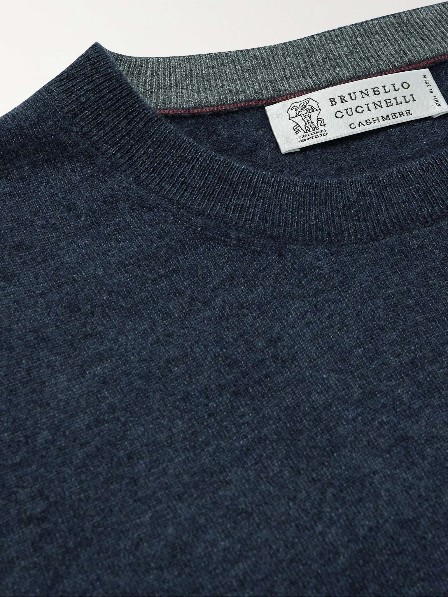 Contrast-Tipped Cashmere Sweater - 5