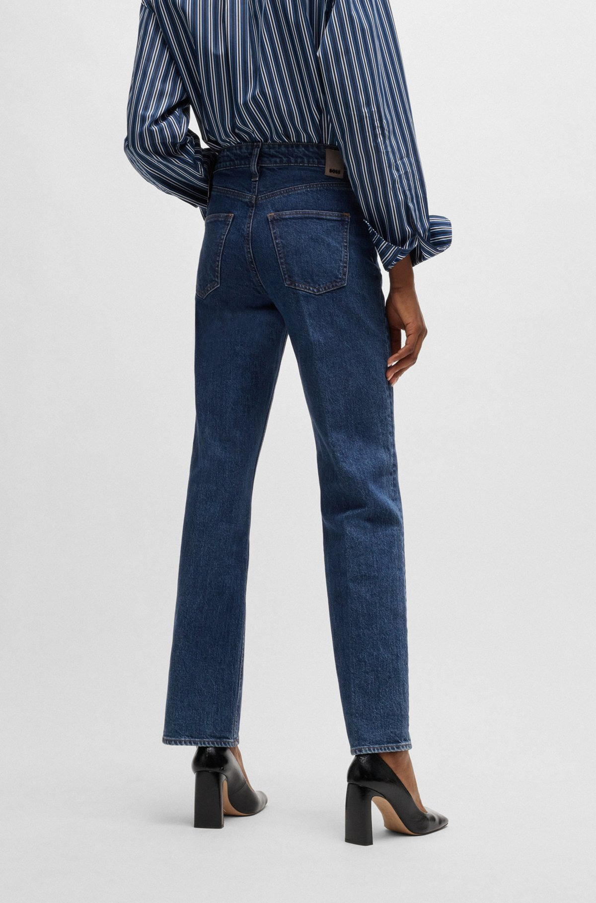 SLIM-FIT JEANS IN DEEP-BLUE COMFORT-STRETCH DENIM - 4