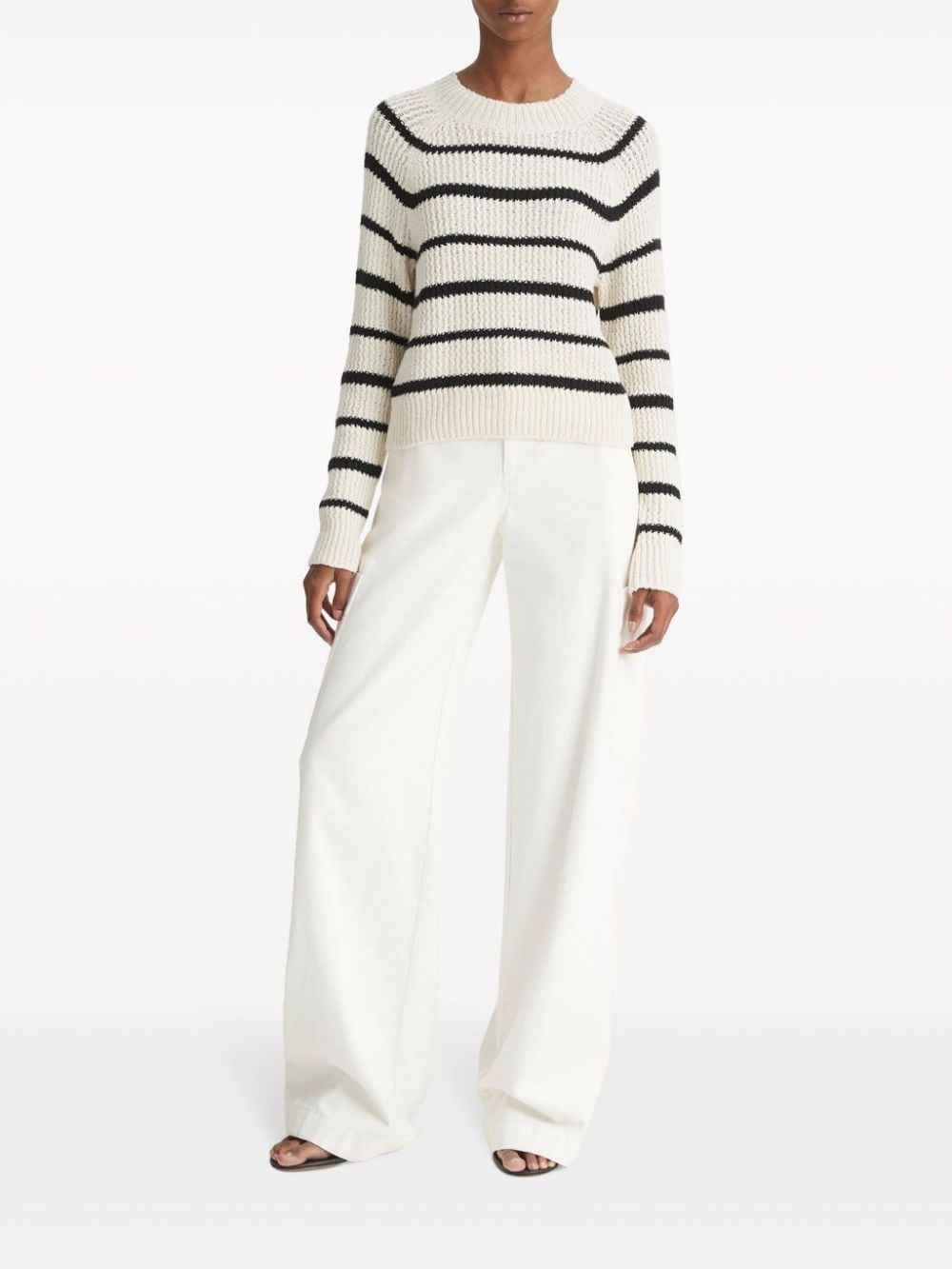 striped ribbed-knit jumper - 6