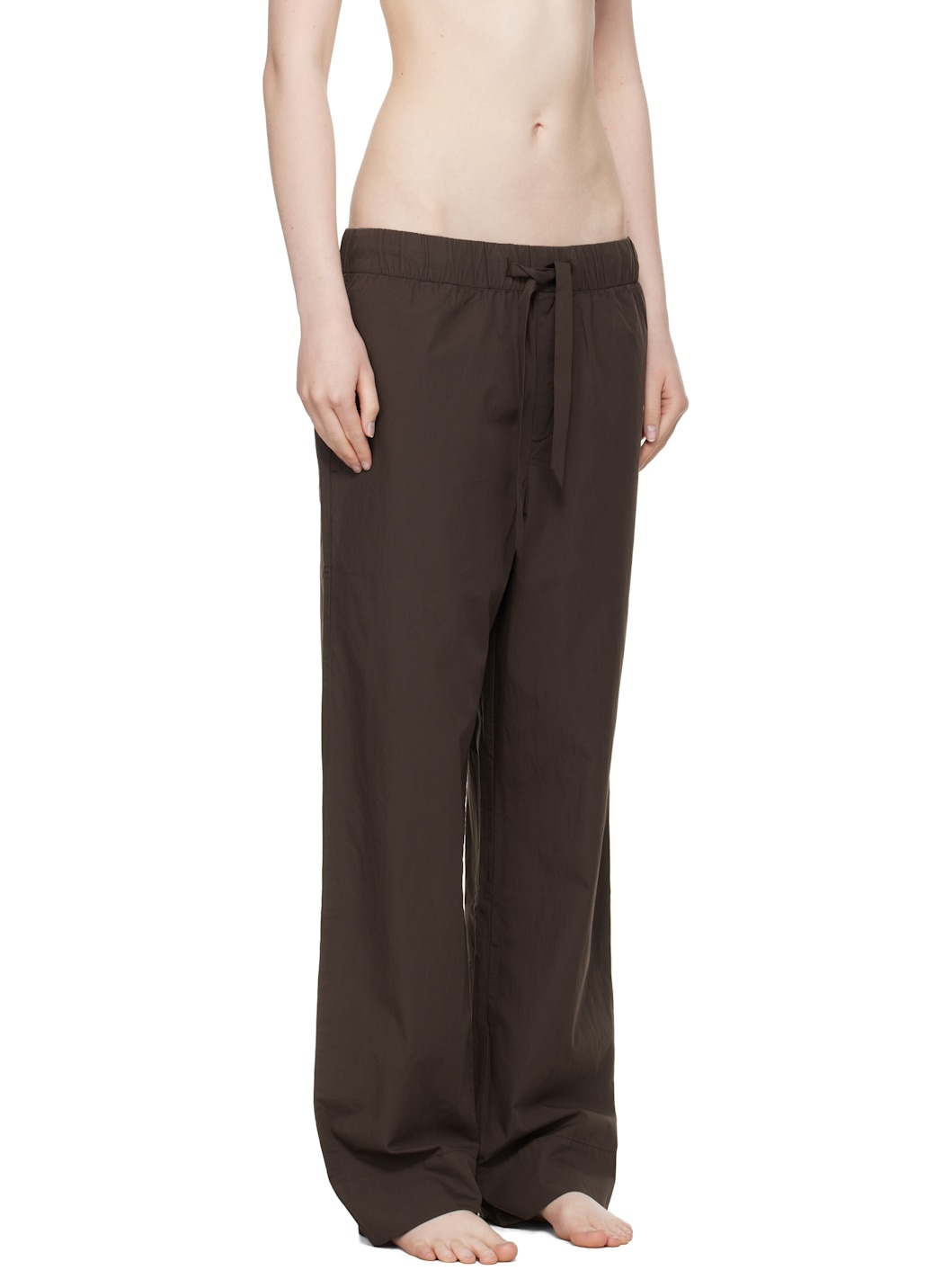 Brown Poplin Pyjama Pants - 2