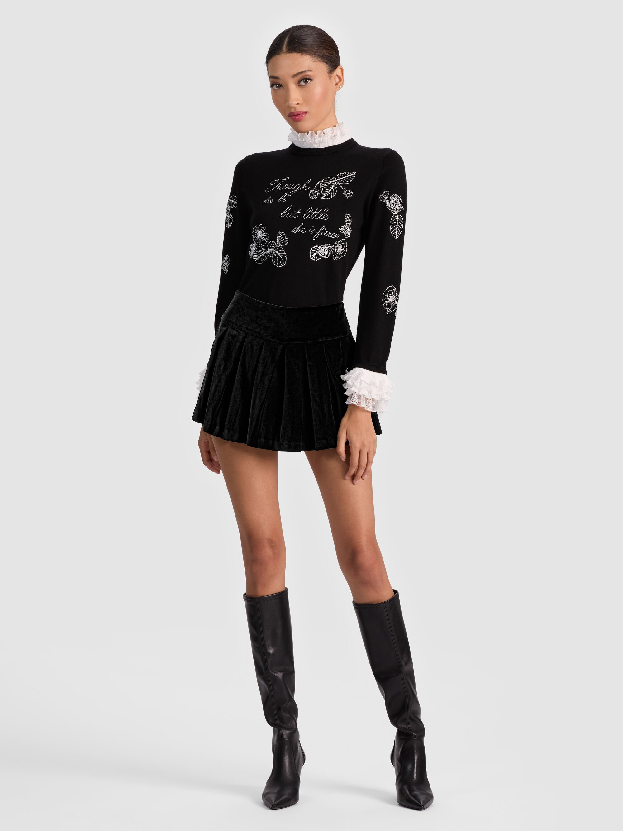 EMILIE VELVET MINI SKORT - 3