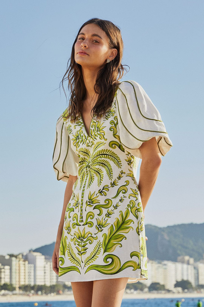 Off-White Milani V Neck Mini Dress 1