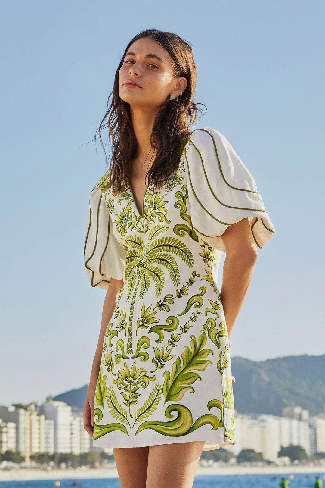 Off-White Milani V Neck Mini Dress - 1