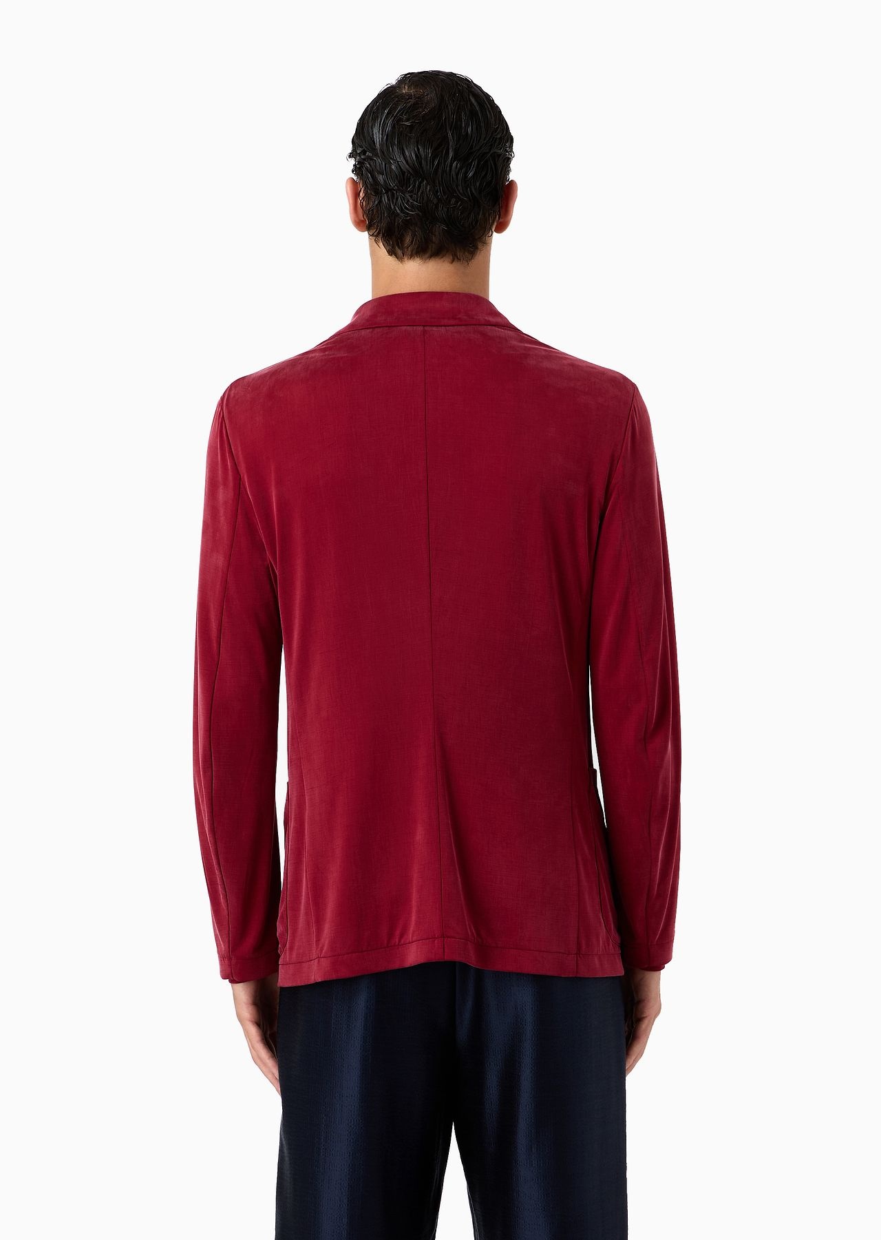 Single-breasted jacket in stretch cupro jersey - 3