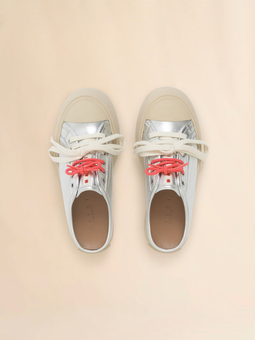 SILVER LEATHER PABLO LACE-UP SABOT - 4