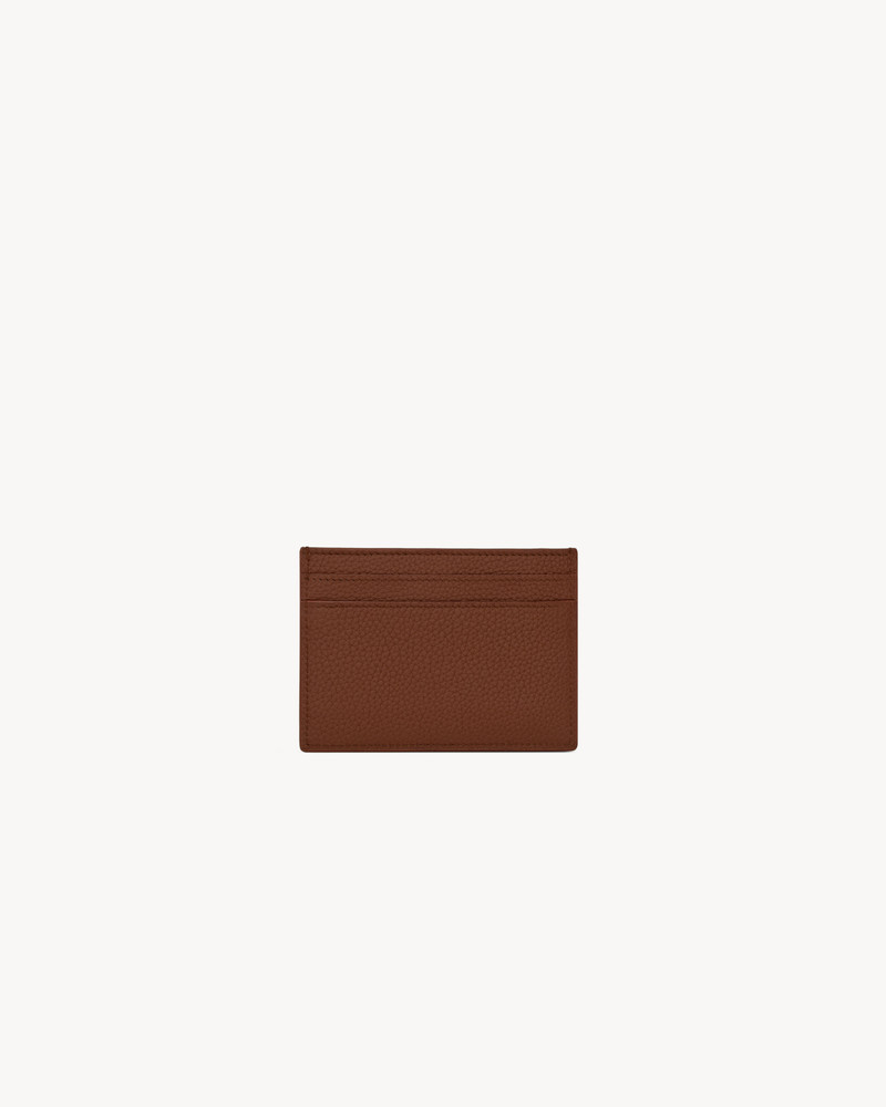 SAINT LAURENT TINY CASSANDRE CREDIT CARD CASE IN GRAINED LEATHER outlook