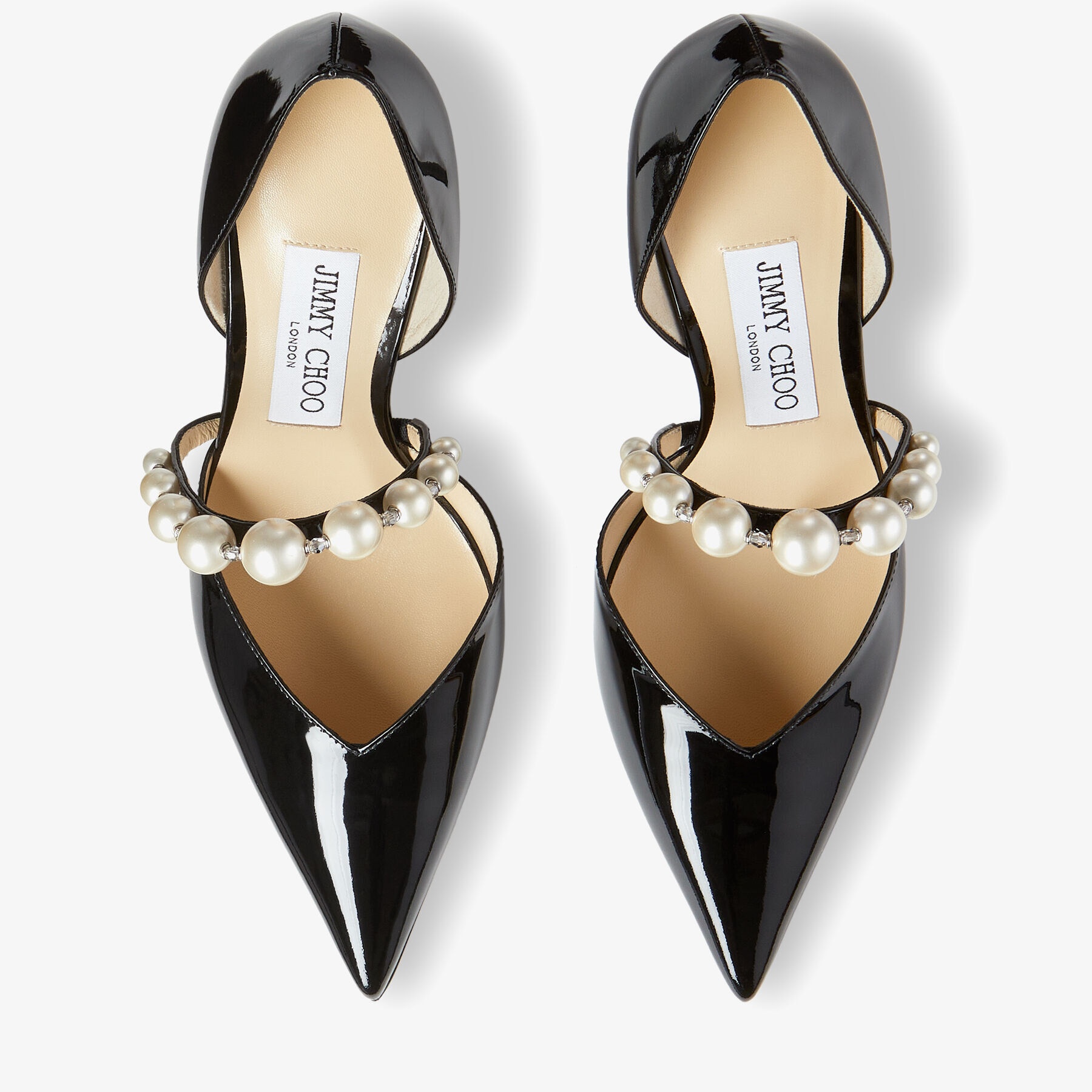 Aurelie 85
Black Patent Leather Pointed Pumps with Pearl Embellishment - 5