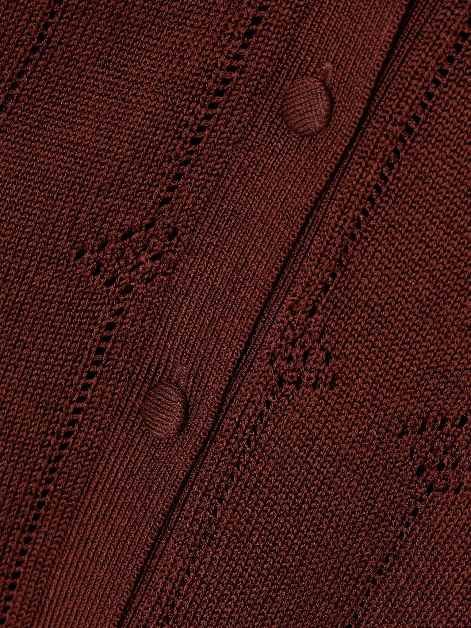 Chimère Onirique open-knit cotton-blend dress Chocolate - 4