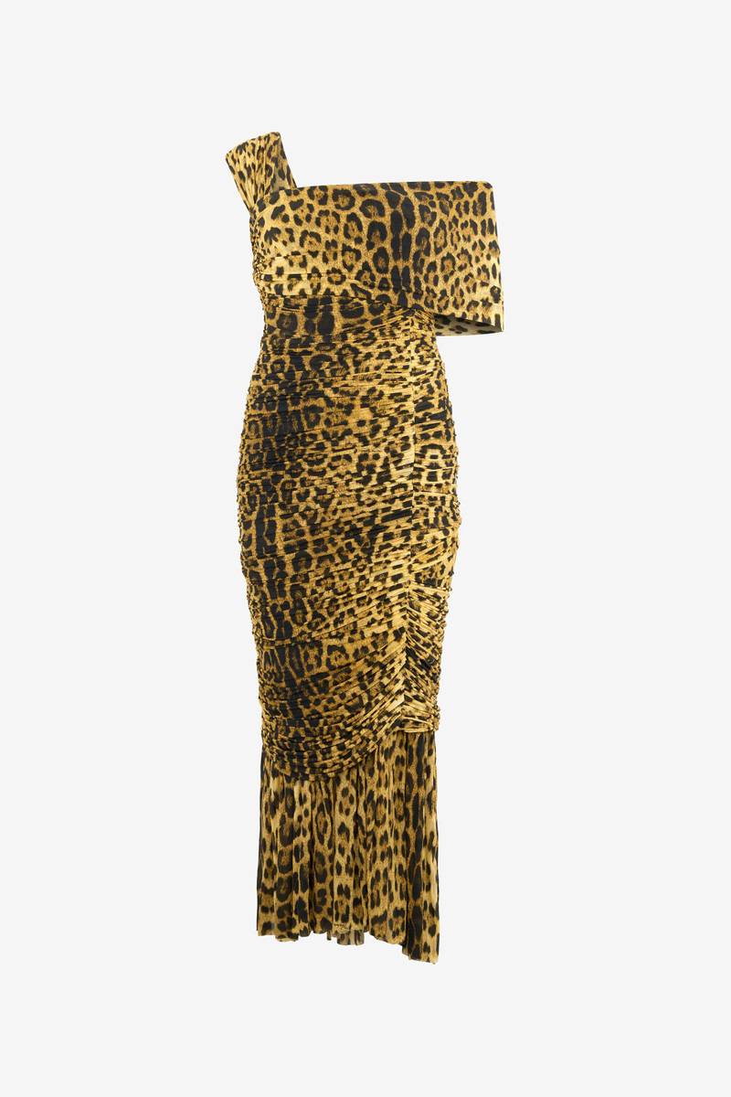 Midi Dress With Jaguar Skin Print 1