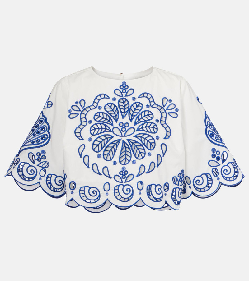 Embroidered cotton crop top 1