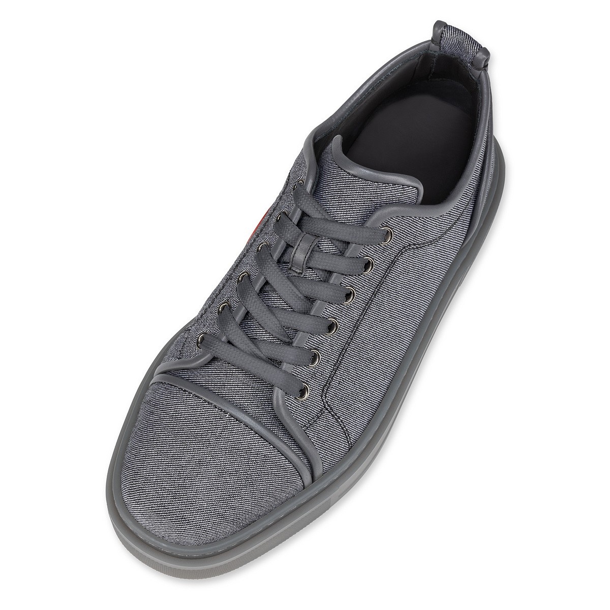 Christian Louboutin 3230710 Men\'s Linen Adolon Junior Sneaker, Sizes 44 CHRISTIAN LOUBOUTIN Adolon Junior Leather Black Sneakers New  main image 3