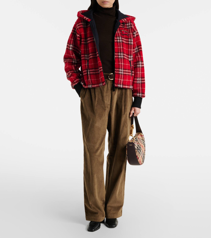 Burberry Burberry Check hooded wool-blend jacket outlook