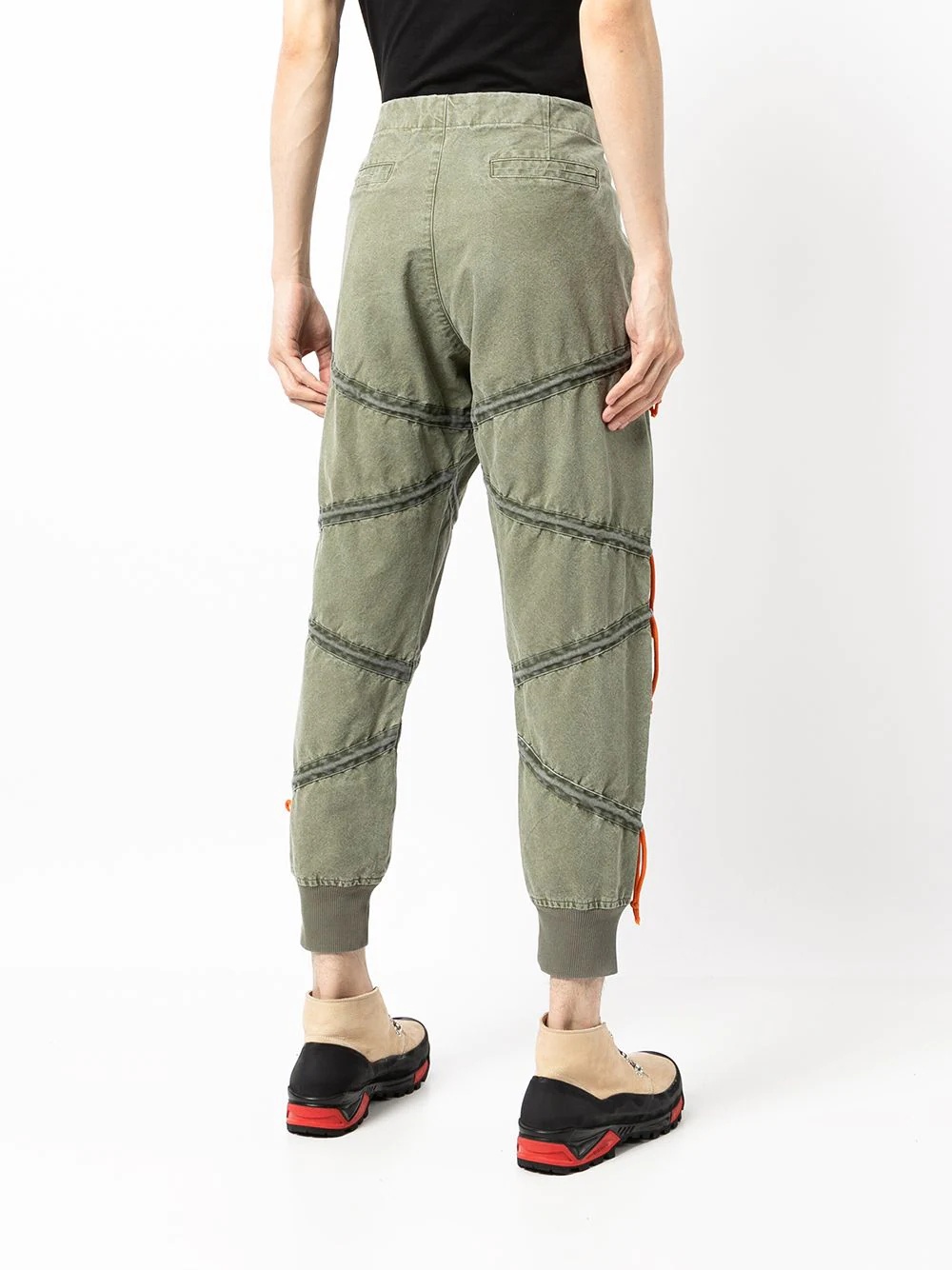 contrasting-seam trousers - 4