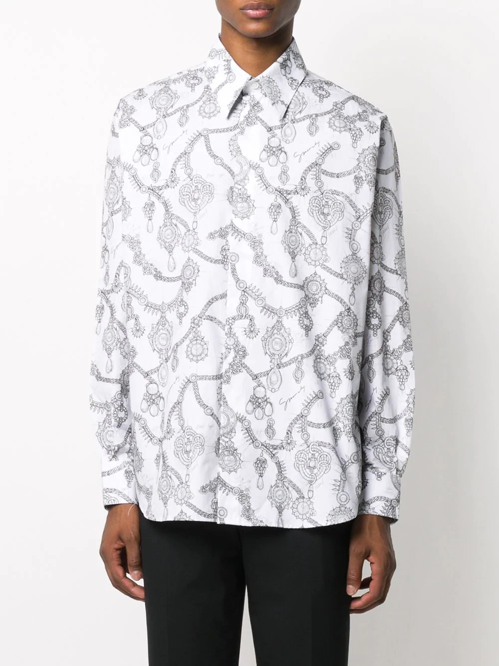 Studio Homme jewellery-print shirt - 3