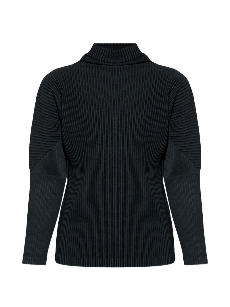 high-neck pleated shirt 5