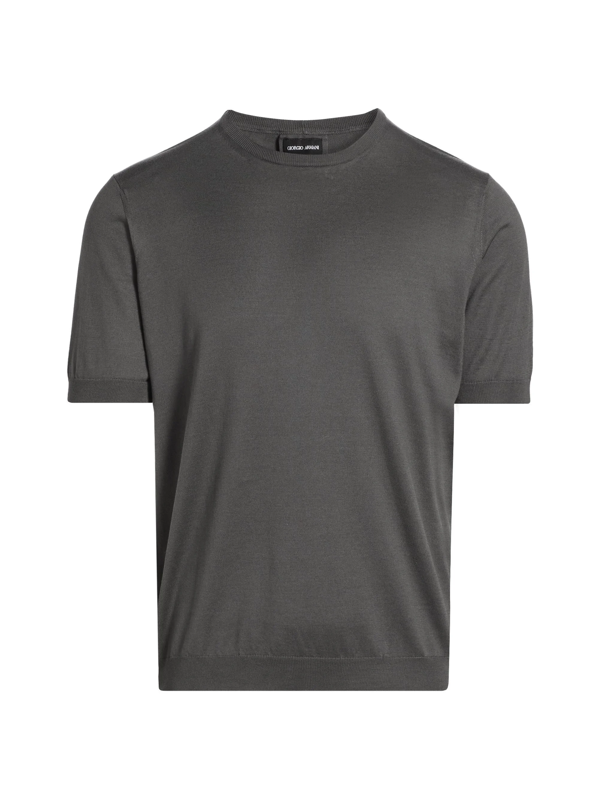 Men's Cotton-Silk Short-Sleeve Sweater - Grey - 1