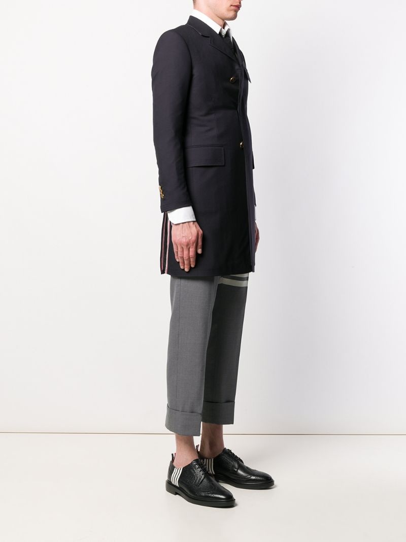 4-Bar plain weave suiting overcoat - 3