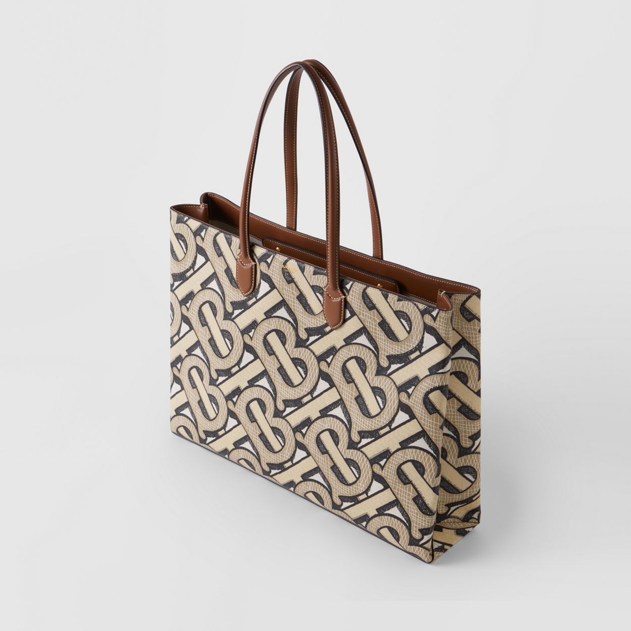 Monogram Print E-canvas Tote Bag - 5